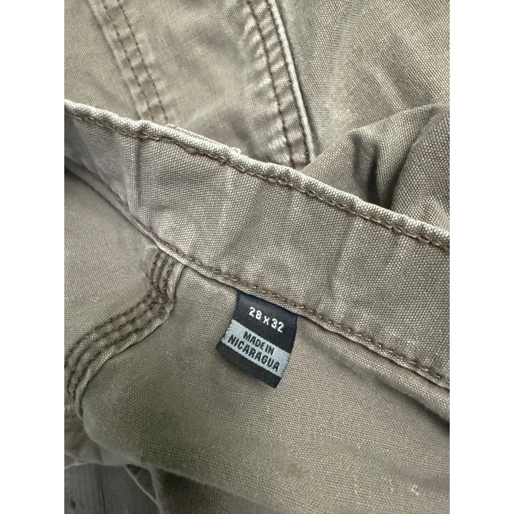 Carhartt Carpenter Pants Mens28x32 Tan Canvas Distressed Workwear Utility B11TNF